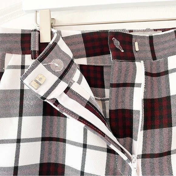 ASOS Check Burgundy Cropped Pants - Picture 6 of 11